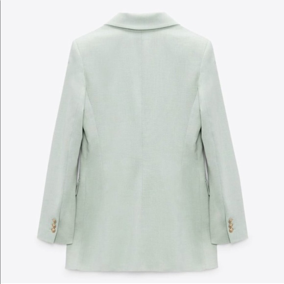 NWT ZARA FITTED BLAZER WITH GOLDEN BUTTONS LIGHT GREEN - Picture 10 of 16